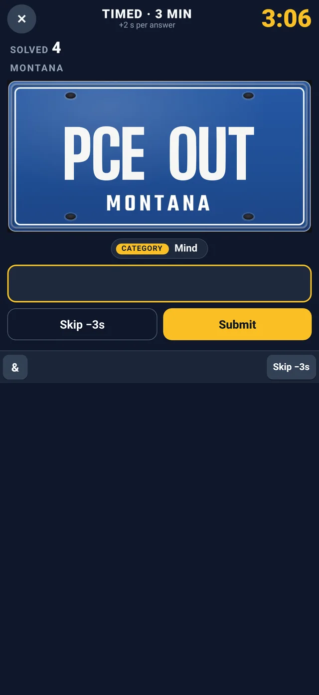 Timed mode with a Montana plate and a countdown